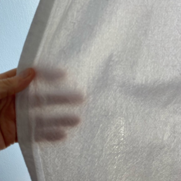 🚿Shower curtain cotton with frills white 61” length 65” width. - Picture 4 of 6